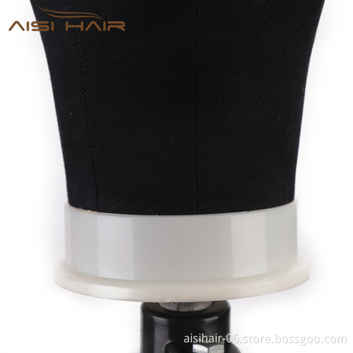 Aisi Hair Black Poly Canvas Block Head Wig Making  Weft Wig Display Styling Mannequin Head Manikin Head Dryer